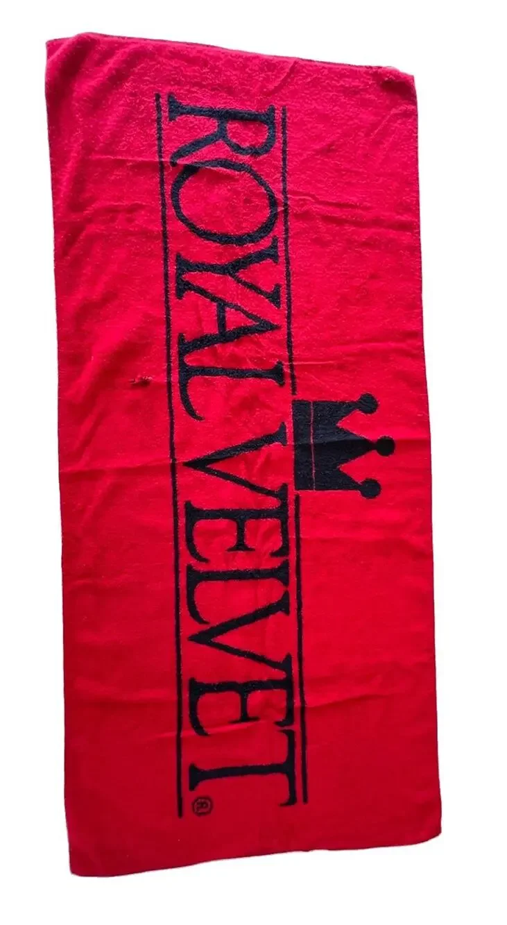 Vtg Royal Velvet By Fieldcrest Beach Towel 28x61” Cotton Logo Bath Nautical READ